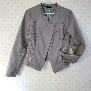 Maurices Medium Lace Womens Grey Blazer. Interesting details.